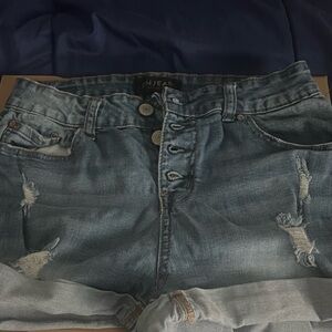 High waisted jeans shorts